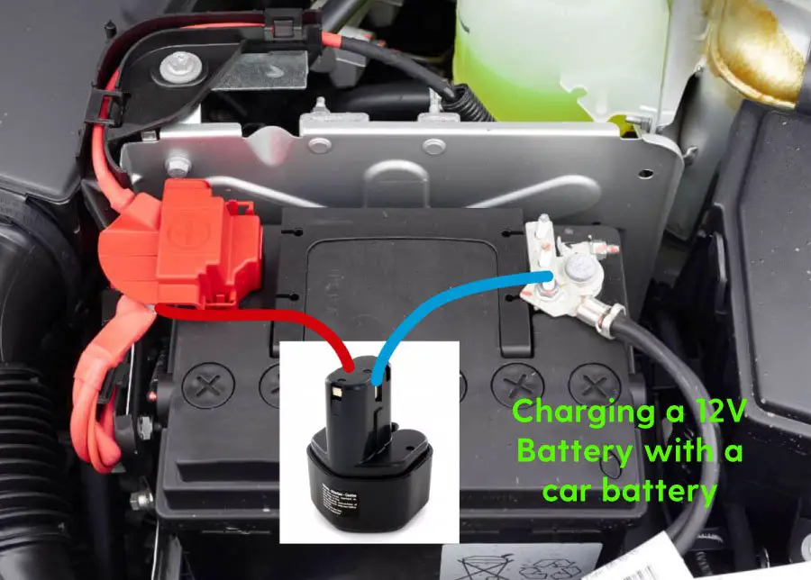 Charging cordless drill battery with car battery