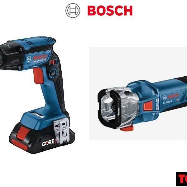 Bosch Power Tools adds 18V Brushless 1/4-Inch Hex Screwgun and Cut-Out Tool to Drywall Category