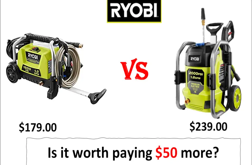 Ryobi 1900 vs 2000 psi Pressure Washer