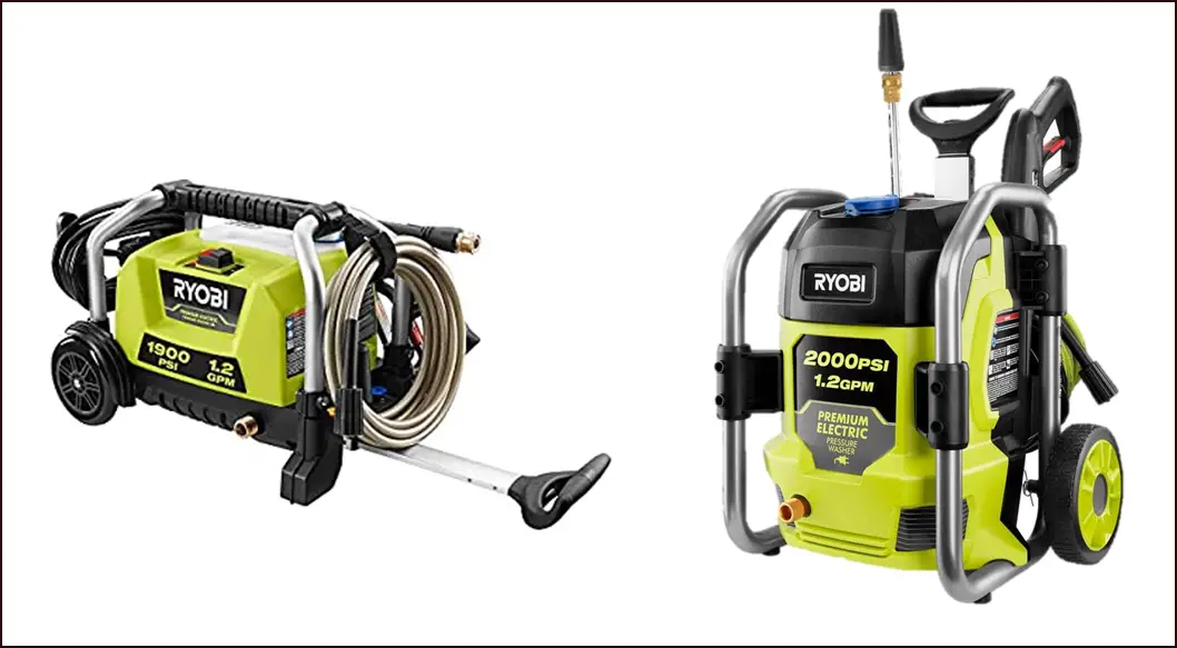 Ryobi 1900 vs 2000 psi Pressure Washer TC Tools